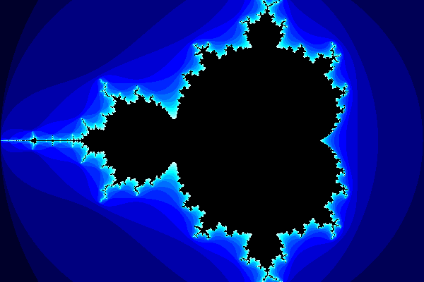The Mandelbrot set.
